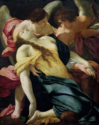 María Magdalena llevada por ángeles de Simon Vouet